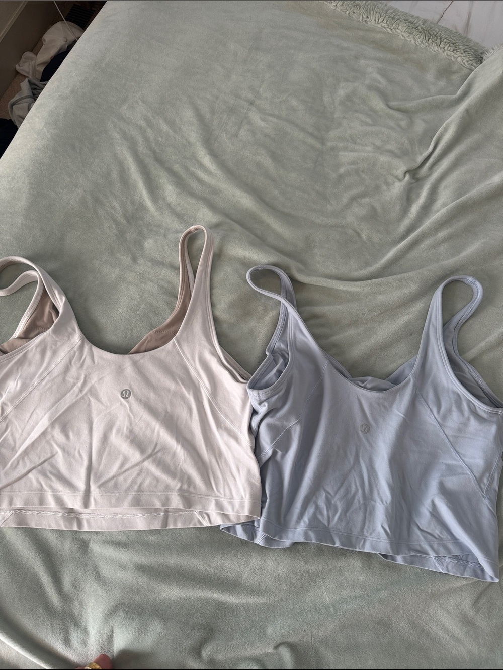 lululemon athletica Double Tank Bras - Pale Pink & Light Blue